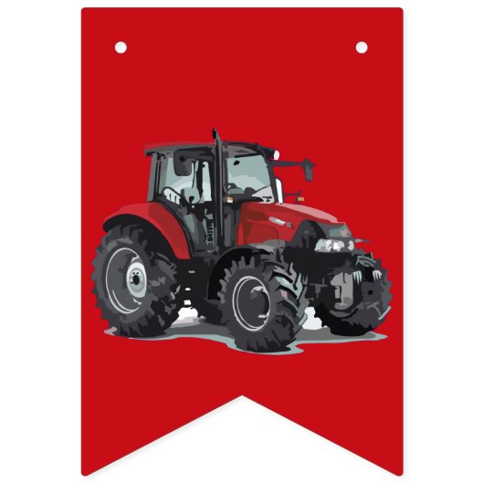 Rood tractor Boerderij Birthday Banner (Eerste vlag)
