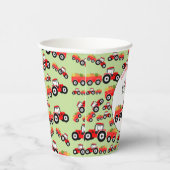 Rood tractor Truck Boerderij Producent Birthday Papieren Bekers (Rechts)