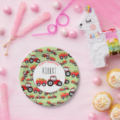 Rood tractor Truck Boerderij Producent Birthday Papieren Bordje (Feest)