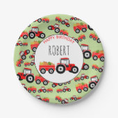 Rood tractor Truck Boerderij Producent Birthday Papieren Bordje (Voorkant)
