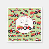 Rood tractor Truck Boerderij Producent Birthday Servet (Voorkant)