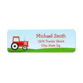 Rood tractoradres label (Voorkant)