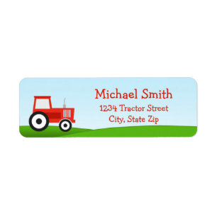 Rood tractoradres label