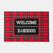 Rood Traditioneel Plaid Tartan Modern Collectie Deurmat (Voorkant)