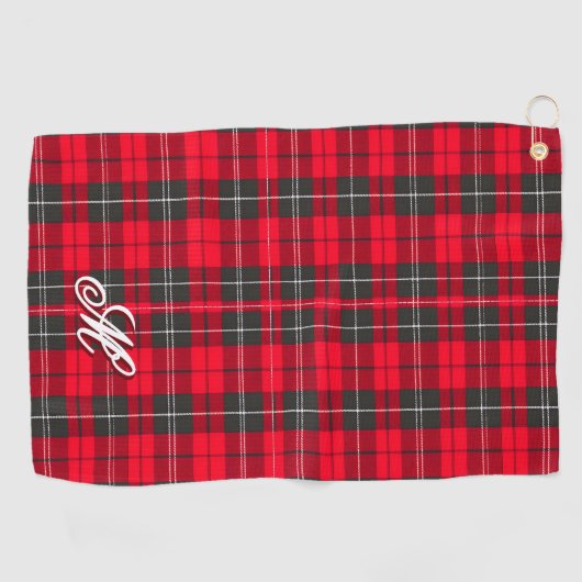 Rood Traditioneel Plaid Tartan Modern Collectie Golfhanddoek (Horizontaal)