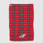 Rood Traditioneel Plaid Tartan Modern Collectie Golfhanddoek (Voorkant)