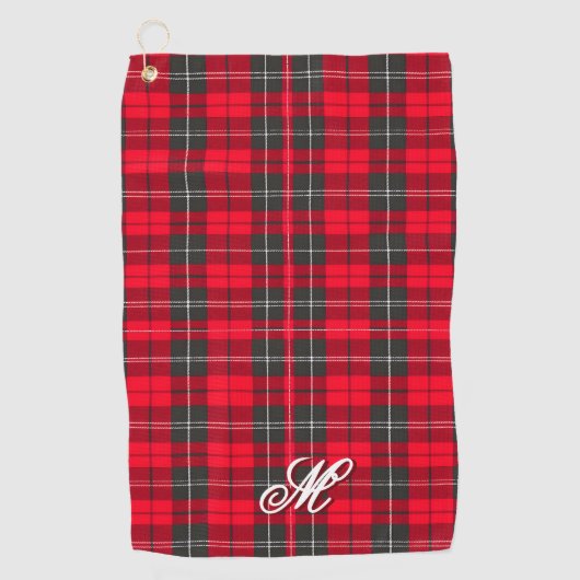 Rood Traditioneel Plaid Tartan Modern Collectie Golfhanddoek (Voorkant)
