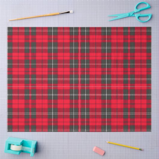 Rood Traditioneel Plaid Tartan Modern Collectie Tissuepapier (Craft)