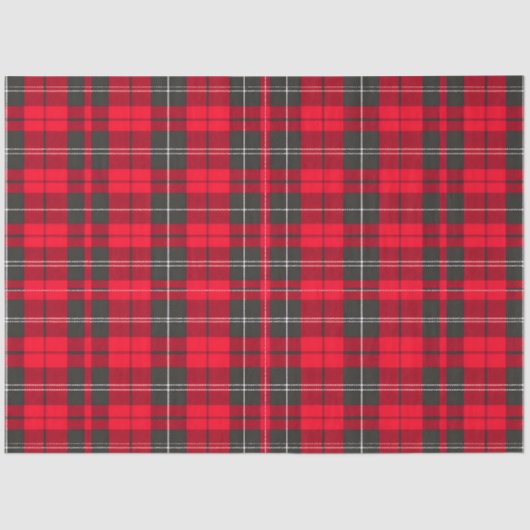 Rood Traditioneel Plaid Tartan Modern Collectie Tissuepapier (Voorkant)