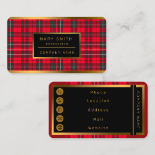 Rood Traditioneel Plaid Tartan Modern Collectie Visitekaartje