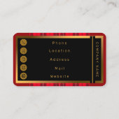 Rood Traditioneel Plaid Tartan Modern Collectie Visitekaartje (Achterkant)