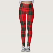 Rood Traditioneel Plaid Tartan Populair Collectie Leggings (Voorkant)