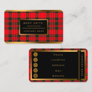 Rood Traditioneel Plaid Tartan Populair Collectie Visitekaartje