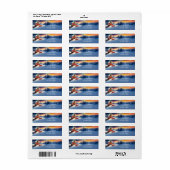 Rood Trein Kerstboom Retouradreslabel Etiket (Full Sheet)