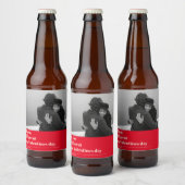 Rood Trendy Citaat en Foto | Valentijnse cadeaus Bier Etiket (Flessen)