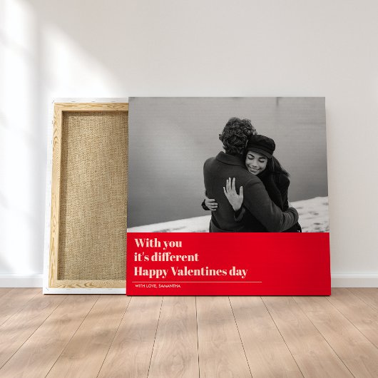 Rood Trendy Citaat en Foto | Valentijnse cadeaus Canvas Afdruk