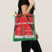 Rood Trendy Kerstman Broek Gift & Treats Tote Bag (Dichtbij)
