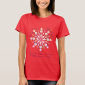 Rood Trendy Top Sneeuwvlokken Vrede Liefde T-shirt (Voorkant)