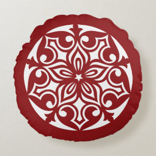 Rood TRIBAL CIRCLE LEVENS Sierkussen Rond Kussen