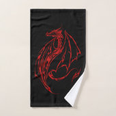 Rood Tribal Dragon Zwart Bad Handdoek (Handdoek)