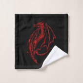 Rood Tribal Dragon Zwart Bad Handdoek (Wasdoekje)
