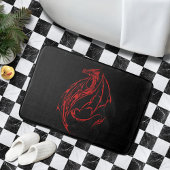 Rood Tribal Dragon Zwart Badmat