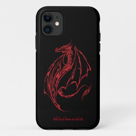 Rood Tribal Dragon Zwart Case-Mate iPhone Case (Achterkant)
