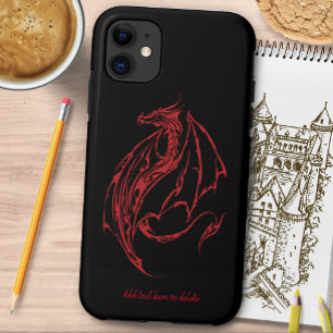 Rood Tribal Dragon Zwart Case-Mate iPhone Case
