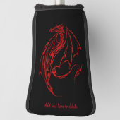 Rood Tribal Dragon Zwart Golfheadcover (Draai 90)