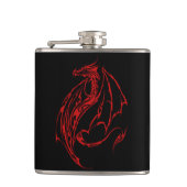 Rood Tribal Dragon Zwart Heupfles (Voorkant)