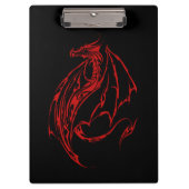 Rood Tribal Dragon Zwart Klembord (Voorkant)