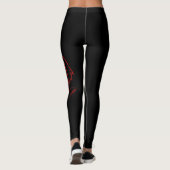 Rood Tribal Dragon Zwart Leggings (Achterkant)