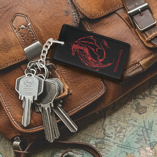 Rood Tribal Dragon Zwart Sleutelhanger