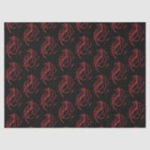 Rood Tribal Dragon Zwart Tissuepapier (Voorkant)
