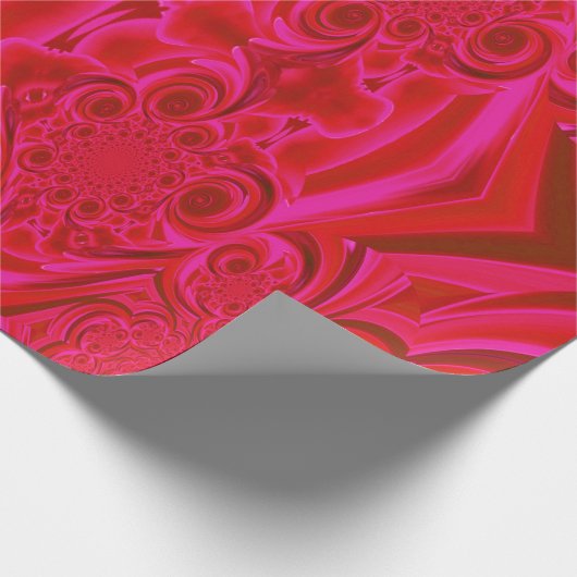 Rood trillend wervelpapier cadeaupapier (Hoek)