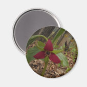 Rood trillium magneet (Voorkant / Achterkant)