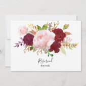 Rood Tropisch en Romantisch Gereserveerd Teken (Achterkant)