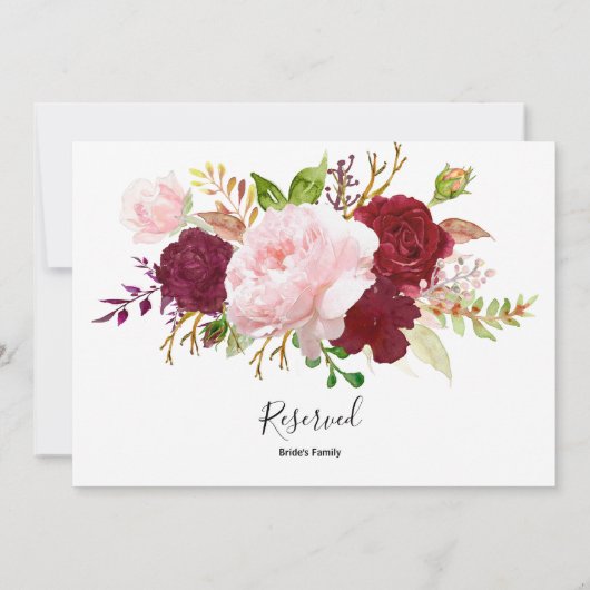 Rood Tropisch en Romantisch Gereserveerd Teken (Achterkant)