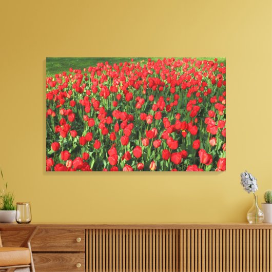 Rood Tulpen 02 Canvas Afdruk (Insitu (Woonkamer))
