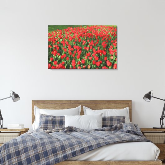 Rood Tulpen 02 Canvas Afdruk (Insitu (Slaapkamer))