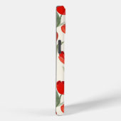 Rood tulpenpatroon gepersonaliseerd monogram Case-Mate iPhone case (Achterkant / Rechts)