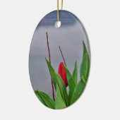 Rood Tulps Blue Lake Arrowiad water Keramisch Ornament (Links)