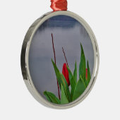 Rood Tulps Blue Lake Arrowiad water Metalen Ornament (Rechts)
