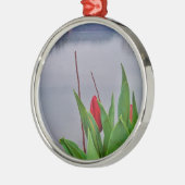 Rood Tulps Blue Lake Arrowiad water Metalen Ornament (Links)