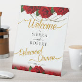 Rood Turks Roos repetitief diner Reclamebord Met Voetstuk (Insitu)