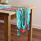 Rood-Turquoise Fractal Medium Tafelloper (Voorbeeld)