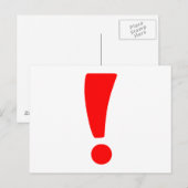 Rood uitroepteken briefkaart (Voorkant / Achterkant)
