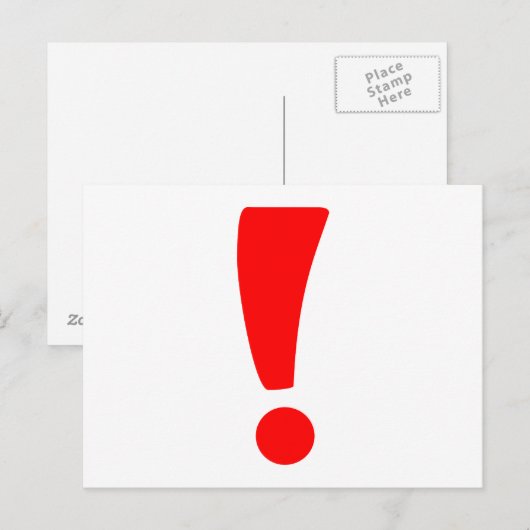 Rood uitroepteken briefkaart (Voorkant / Achterkant)