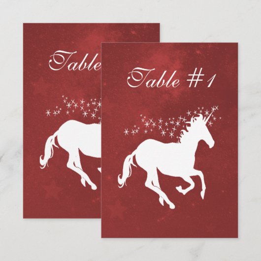 Rood Unicorn Weddenschappen Kaart (Voorkant / Achterkant)