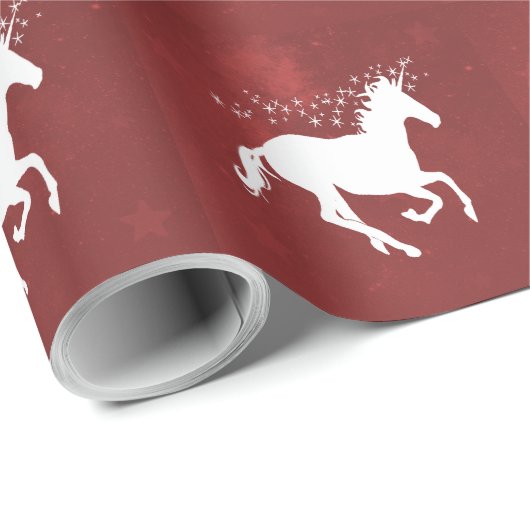 Rood UNICORN Wrapping Paper Cadeaupapier (Rol Hoek)